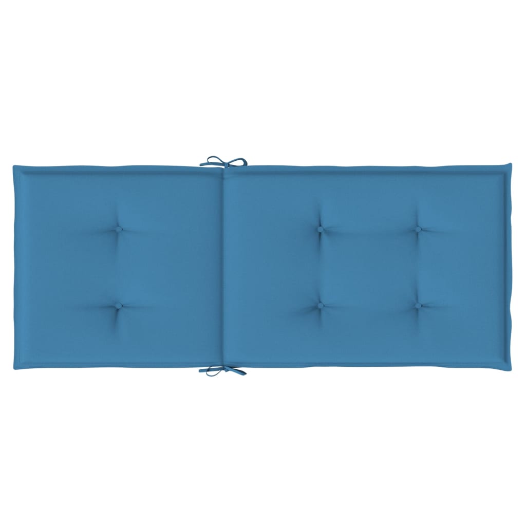 stolehynder med høj ryg 6 stk. 120x50x4 cm stof blå
