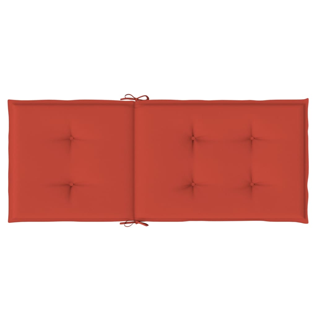 stolehynder med høj ryg 4 stk. 120x50x4 cm stof rød