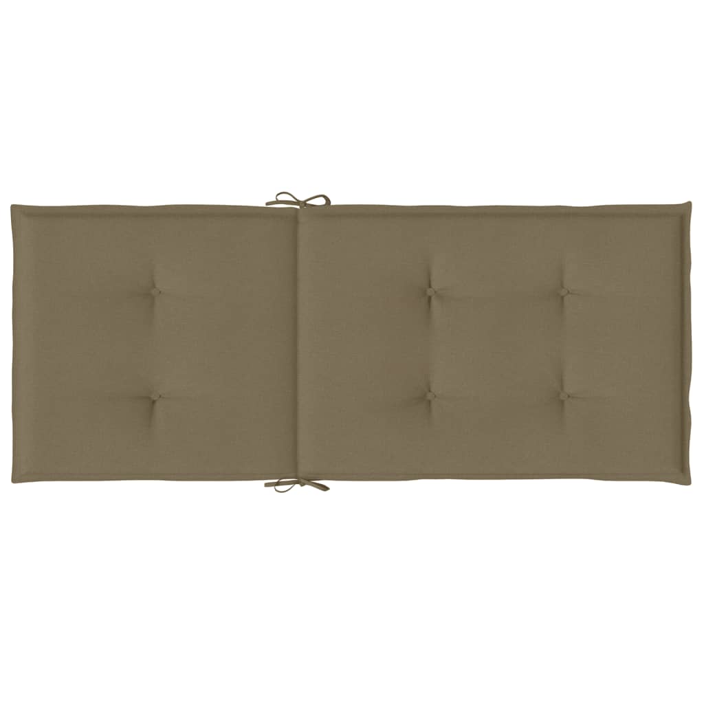stolehynder med høj ryg 2 stk. 120x50x4 cm stof gråbrun
