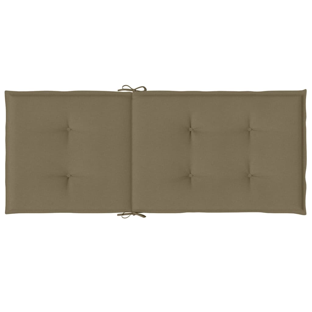 stolehynder med høj ryg 4 stk. 120x50x4 cm stof gråbrun
