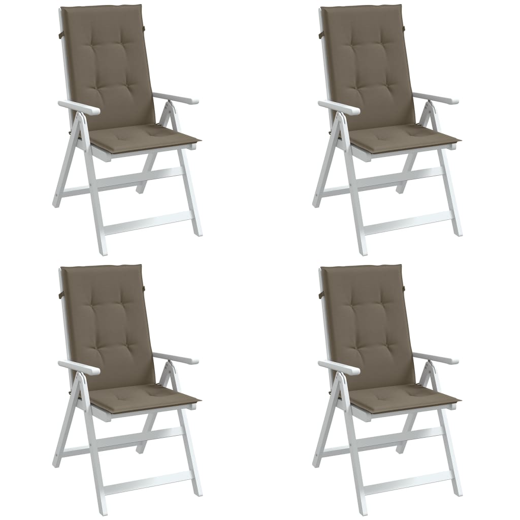stolehynder med høj ryg 4 stk. 120x50x4 cm stof gråbrun