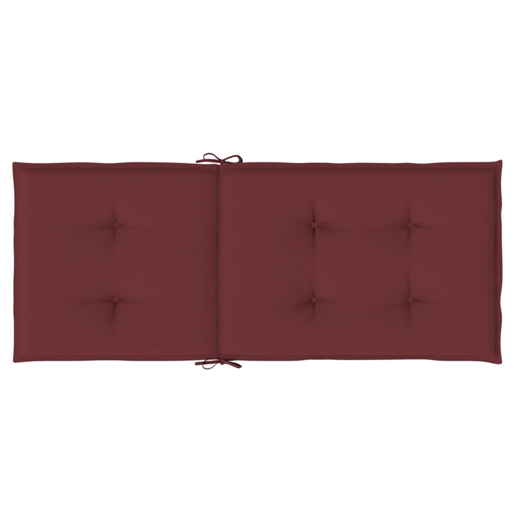 stolehynder med høj ryg 4 stk. 120x50x4 cm stof vinrød