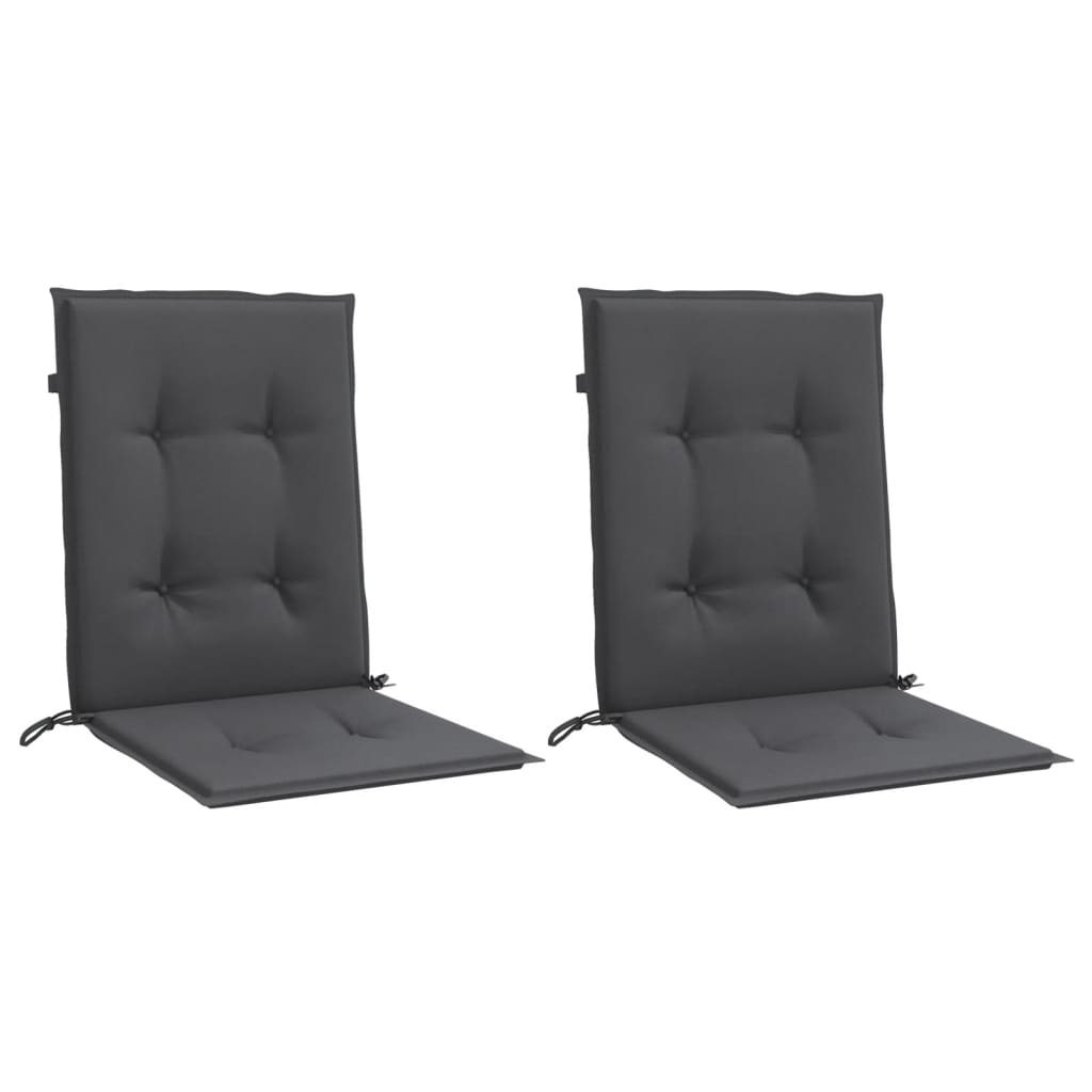 stolehynder med lav ryg 2 stk. 100x50x4 cm stof antracitgrå