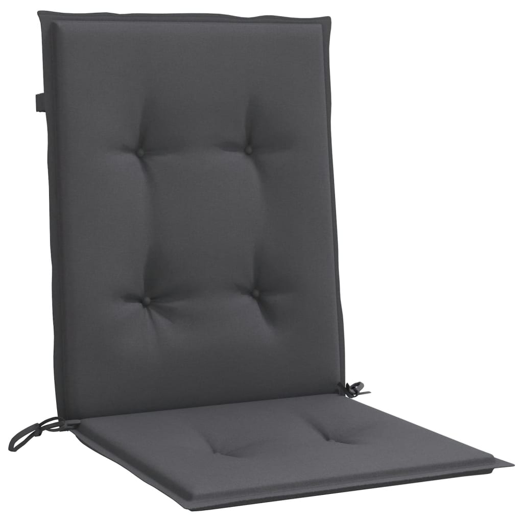 stolehynder med lav ryg 2 stk. 100x50x4 cm stof antracitgrå