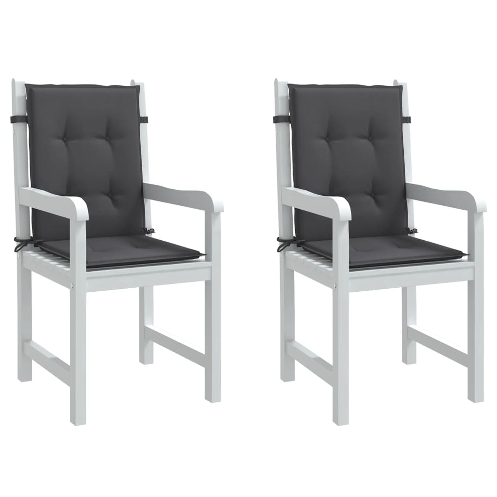 stolehynder med lav ryg 2 stk. 100x50x4 cm stof antracitgrå
