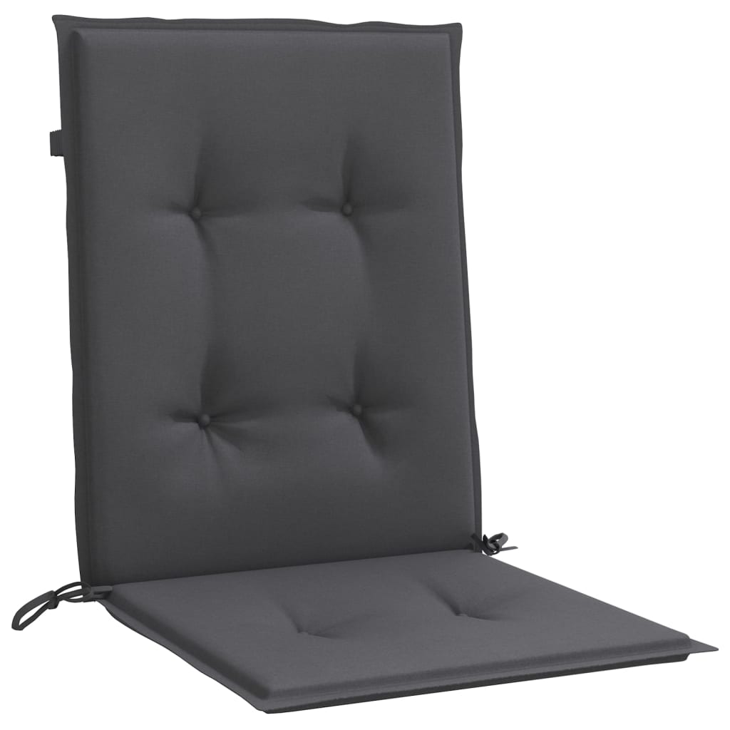 stolehynder med lav ryg 4 stk. 100x50x4 cm stof antracitgrå
