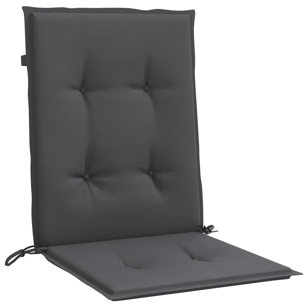 stolehynder med lav ryg 6 stk. 100x50x4cm stof antracitgrå