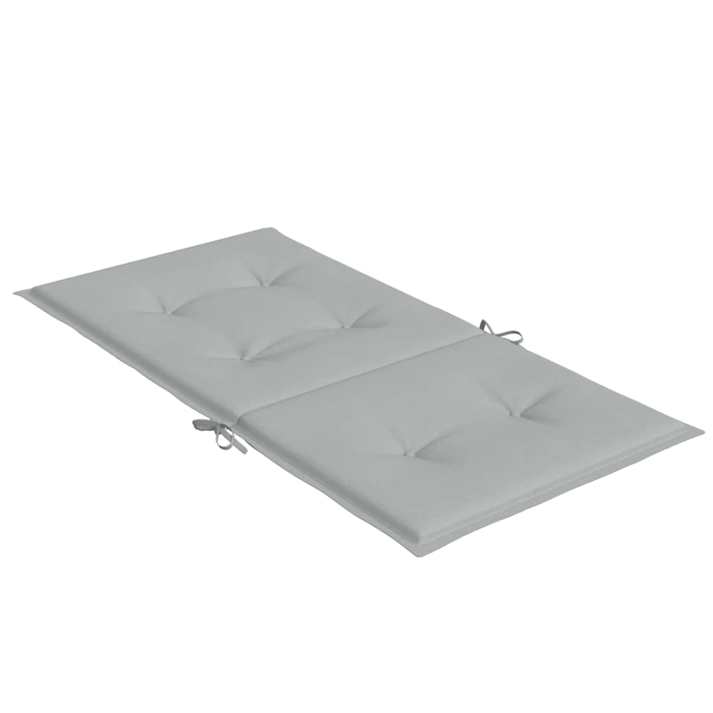 stolehynder med lav ryg 2 stk. 100x50x4 cm stof lysegrå