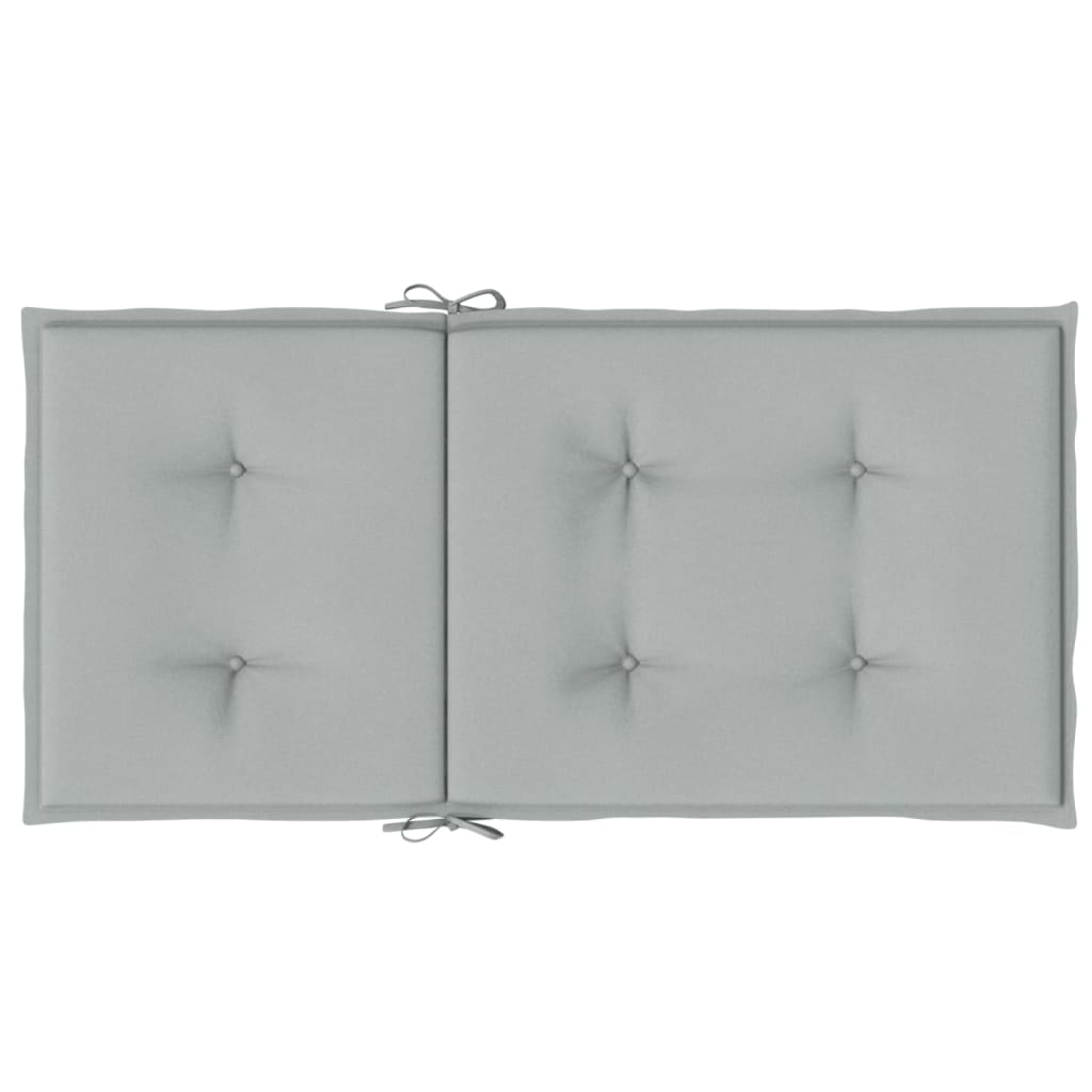 stolehynder med lav ryg 2 stk. 100x50x4 cm stof lysegrå