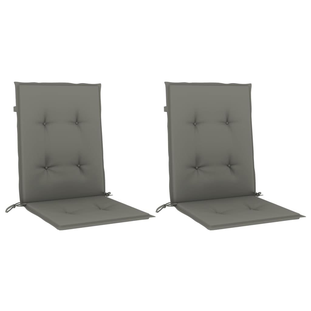 stolehynder med lav ryg 2 stk. 100x50x4 cm stof mørkegrå