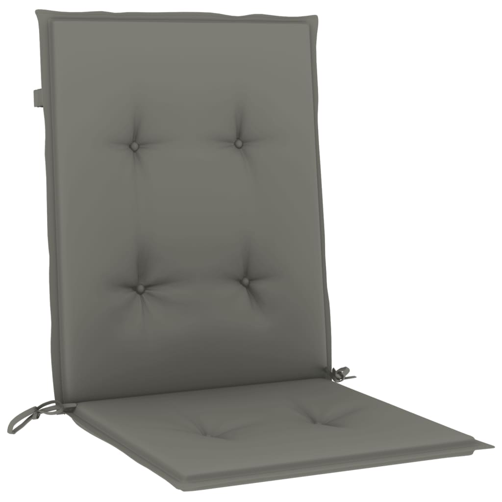 stolehynder med lav ryg 2 stk. 100x50x4 cm stof mørkegrå