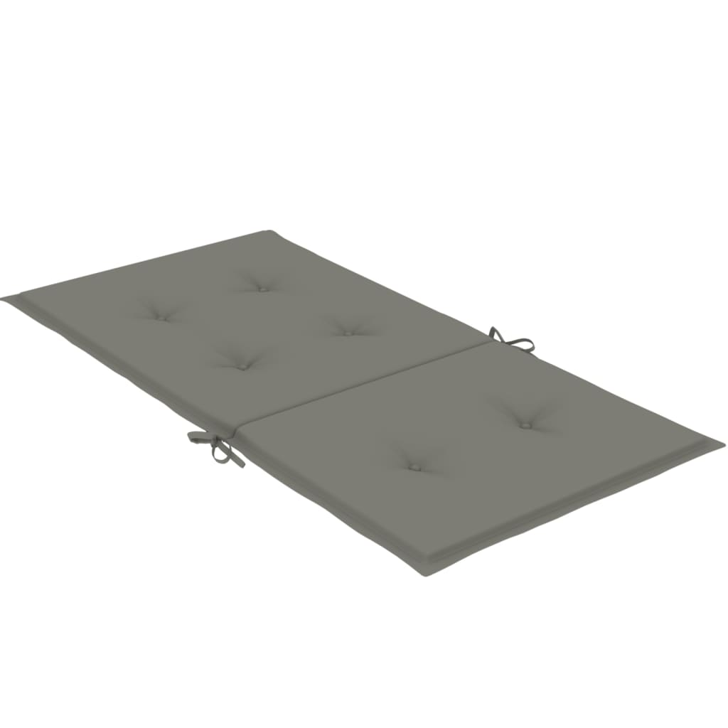 stolehynder med lav ryg 2 stk. 100x50x4 cm stof mørkegrå