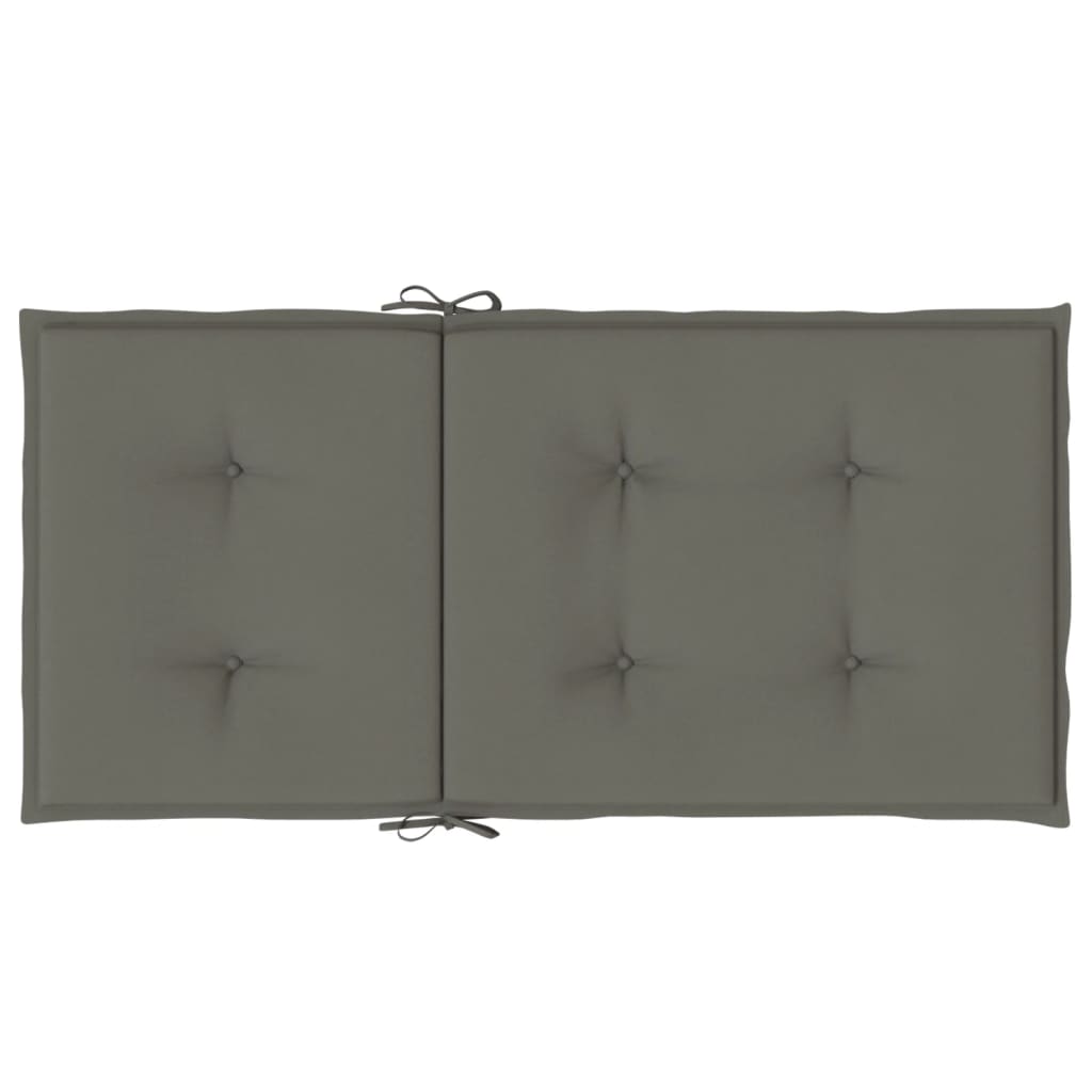 stolehynder med lav ryg 4 stk. 100x50x4 cm stof mørkegrå