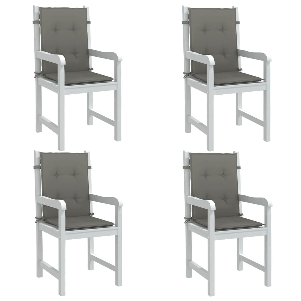 stolehynder med lav ryg 4 stk. 100x50x4 cm stof mørkegrå