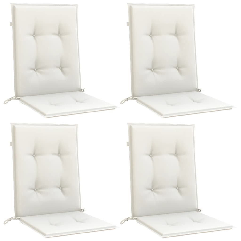 stolehynder med lav ryg 4 stk. 100x50x4 cm stof cremefarvet
