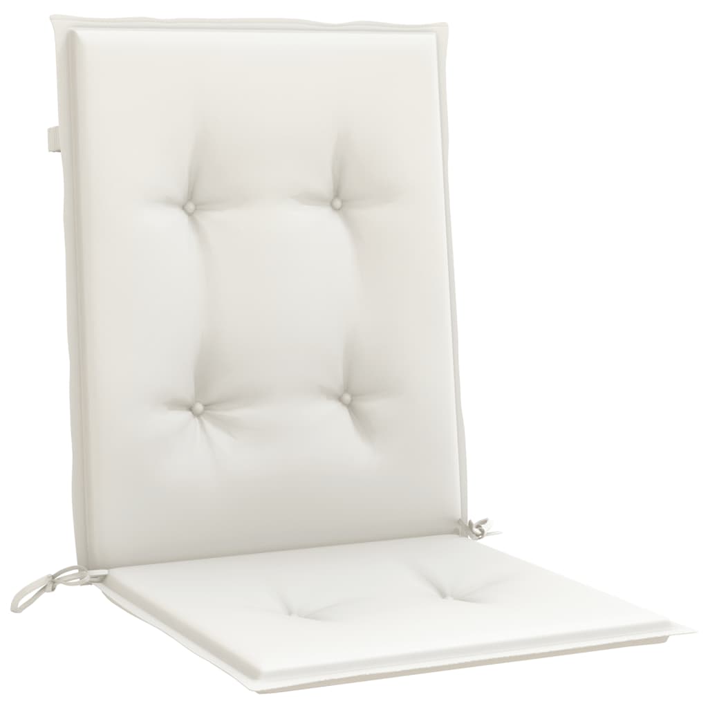 stolehynder med lav ryg 4 stk. 100x50x4 cm stof cremefarvet