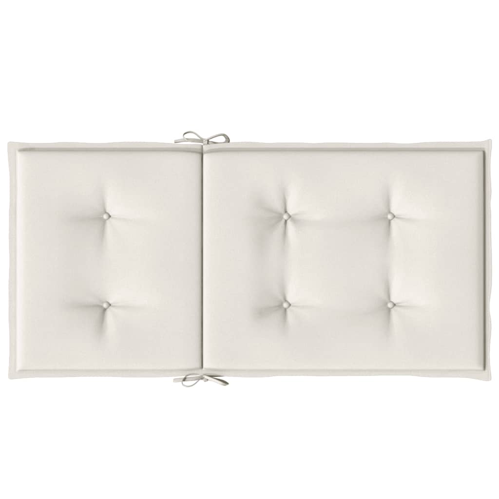 stolehynder med lav ryg 4 stk. 100x50x4 cm stof cremefarvet