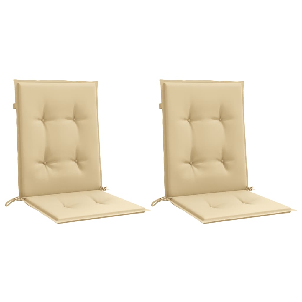 stolehynder med lav ryg 2 stk. 100x50x4 cm stof beige