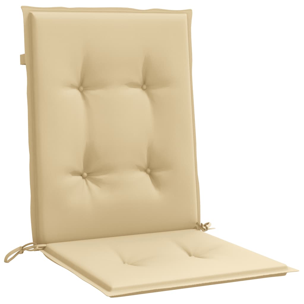stolehynder med lav ryg 2 stk. 100x50x4 cm stof beige