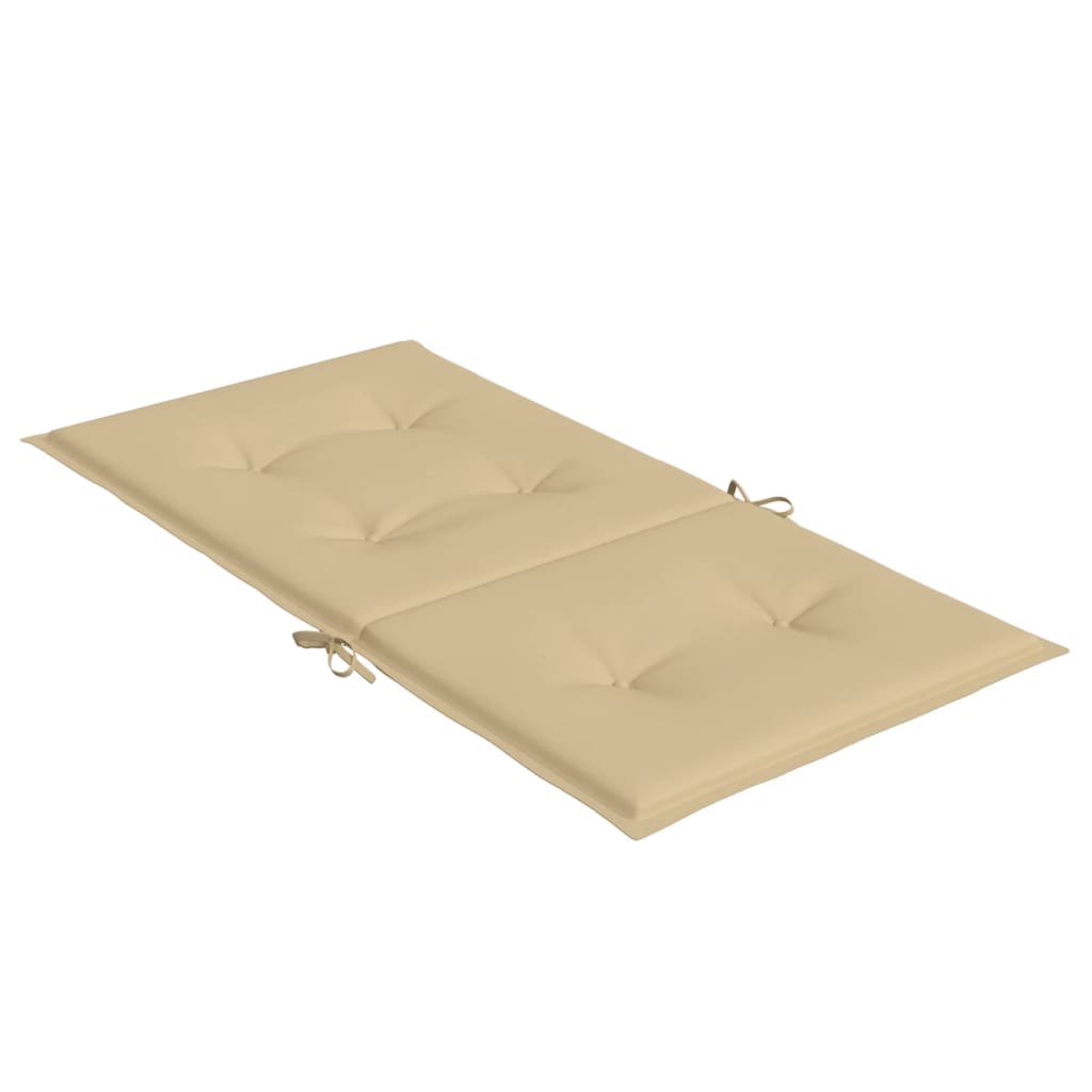 stolehynder med lav ryg 2 stk. 100x50x4 cm stof beige