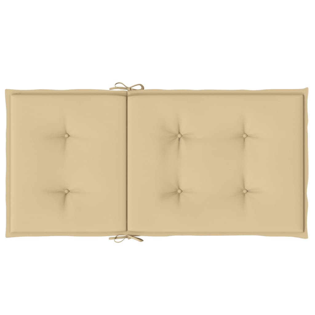 stolehynder med lav ryg 2 stk. 100x50x4 cm stof beige