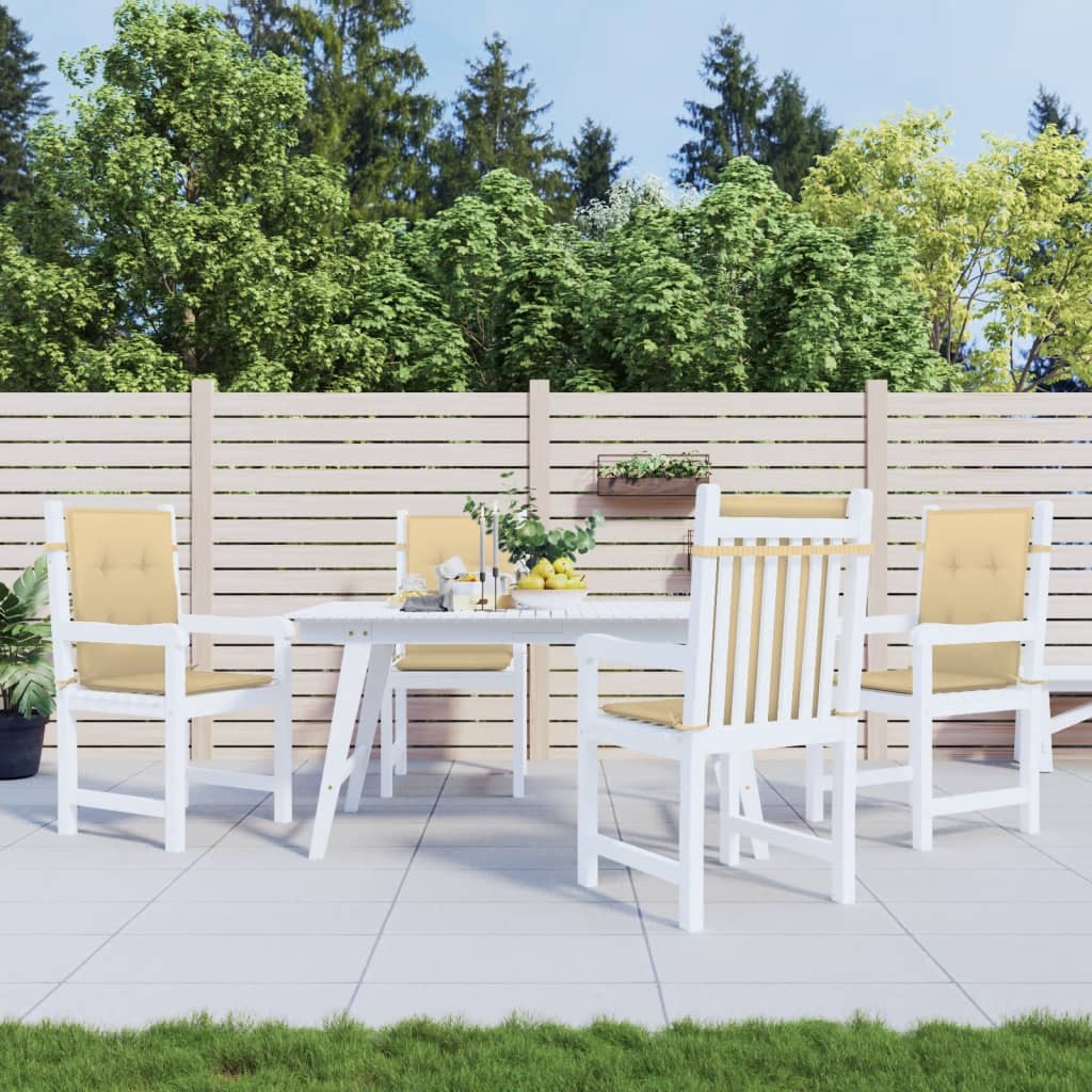 stolehynder med lav ryg 4 stk. 100x50x4 cm stof beige