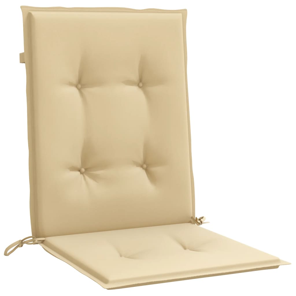 stolehynder med lav ryg 4 stk. 100x50x4 cm stof beige