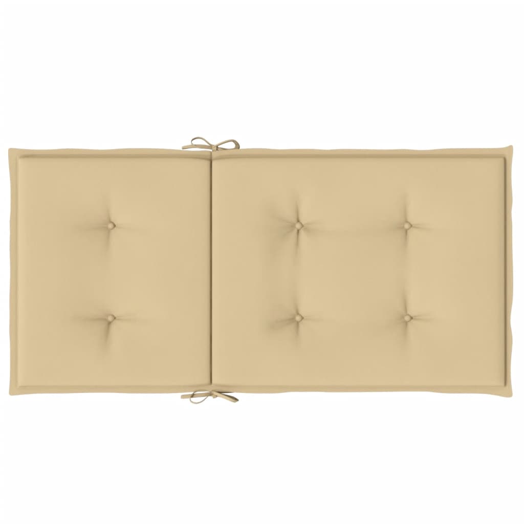 stolehynder med lav ryg 4 stk. 100x50x4 cm stof beige
