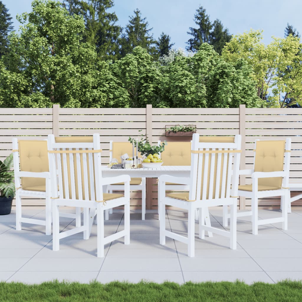 stolehynder med lav ryg 6 stk. 100x50x4 cm stof beige