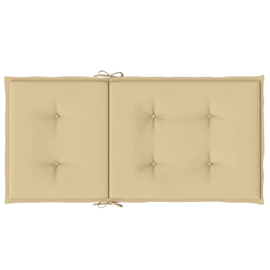 stolehynder med lav ryg 6 stk. 100x50x4 cm stof beige