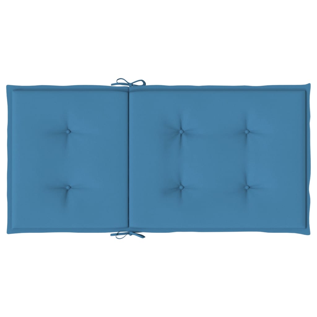 stolehynder med lav ryg 2 stk. 100x50x4 cm stof blå