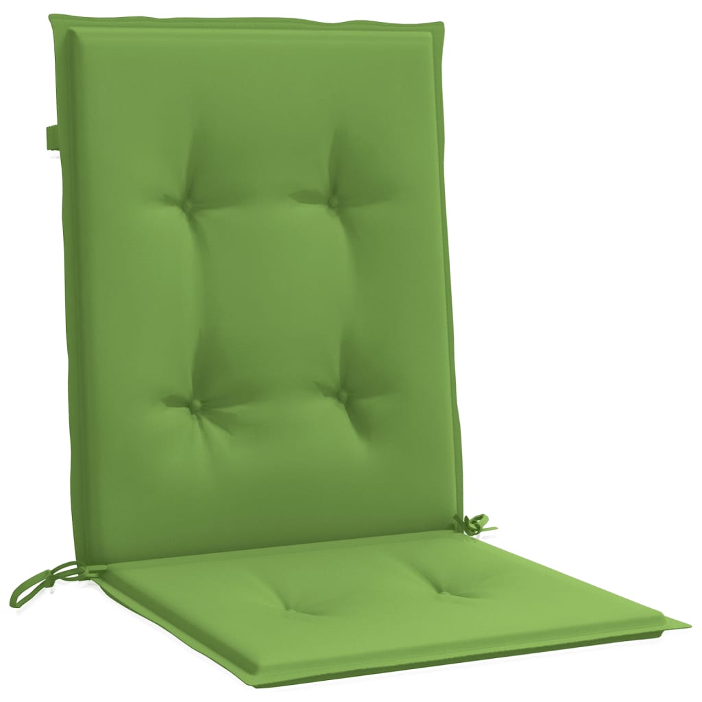 stolehynder med lav ryg 2 stk. 100x50x4 cm stof grøn