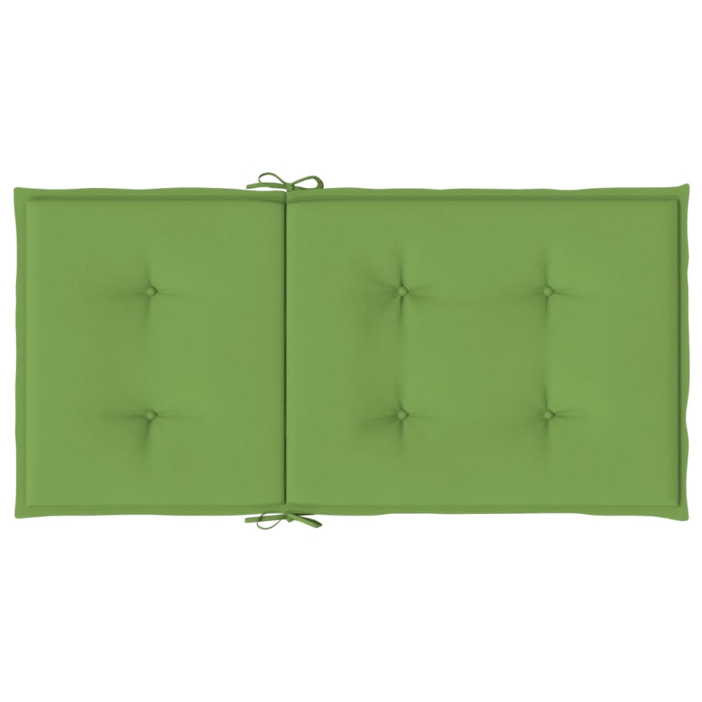 stolehynder med lav ryg 2 stk. 100x50x4 cm stof grøn