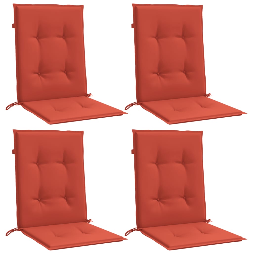 stolehynder med lav ryg 4 stk. 100x50x4 cm stof red