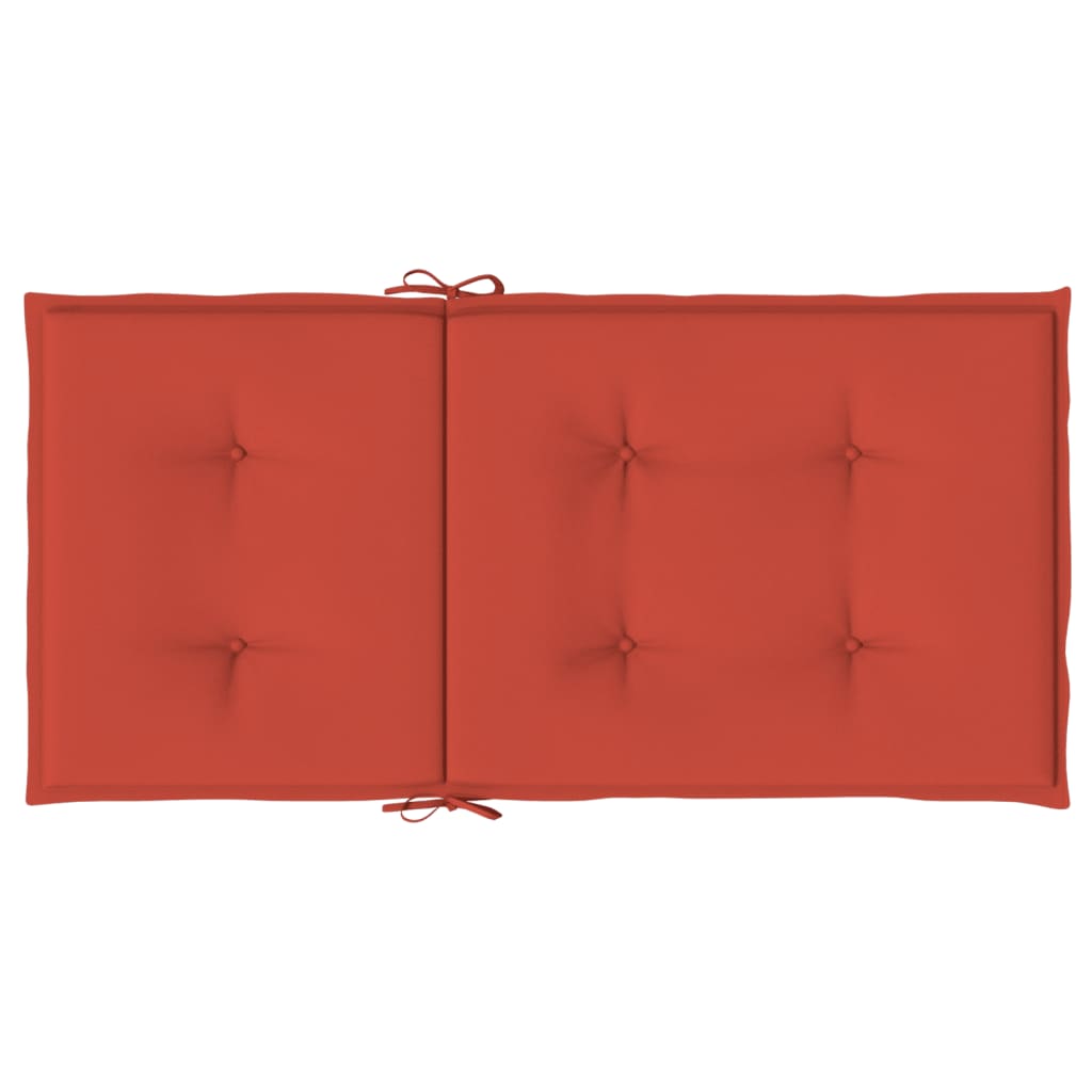stolehynder med lav ryg 4 stk. 100x50x4 cm stof red