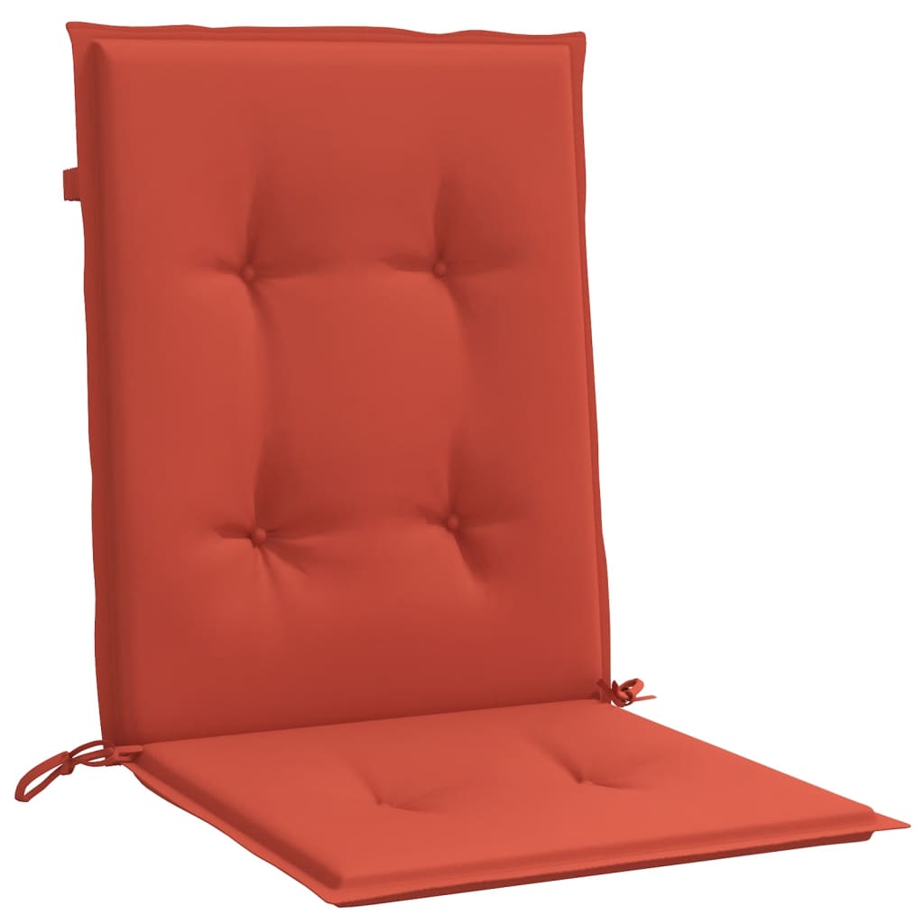 stolehynder med lav ryg 6 stk. 100x50x4 cm stof red