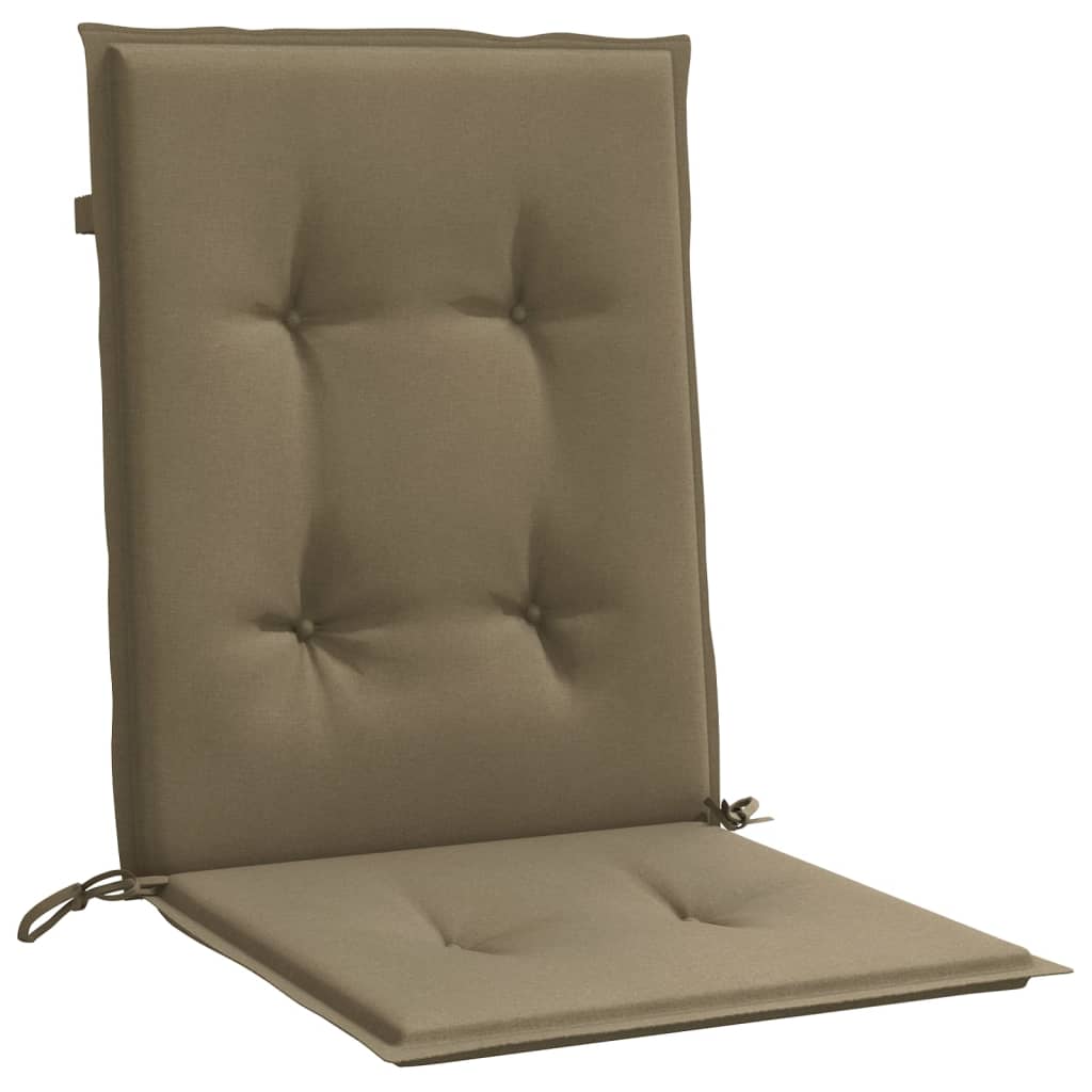 stolehynder med lav ryg 2 stk. 100x50x4 cm stof gråbrun