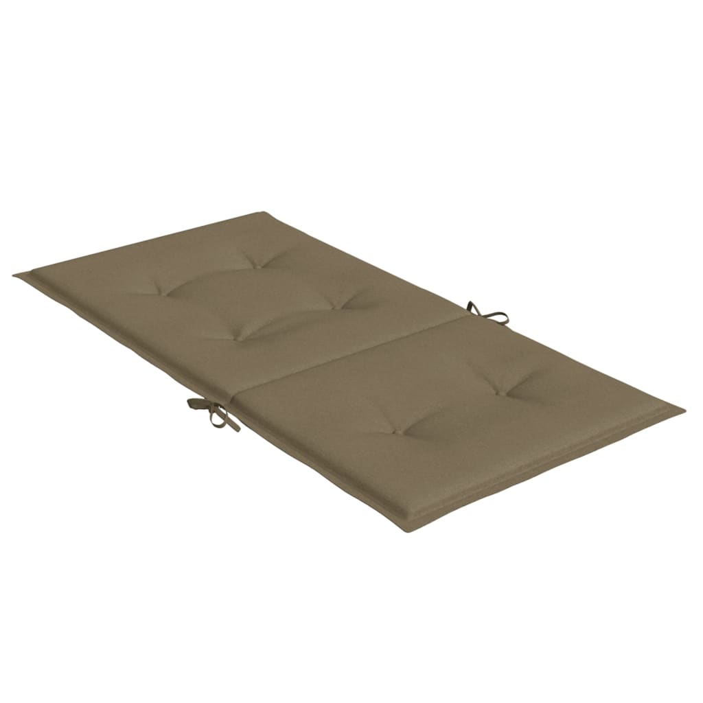 stolehynder med lav ryg 2 stk. 100x50x4 cm stof gråbrun