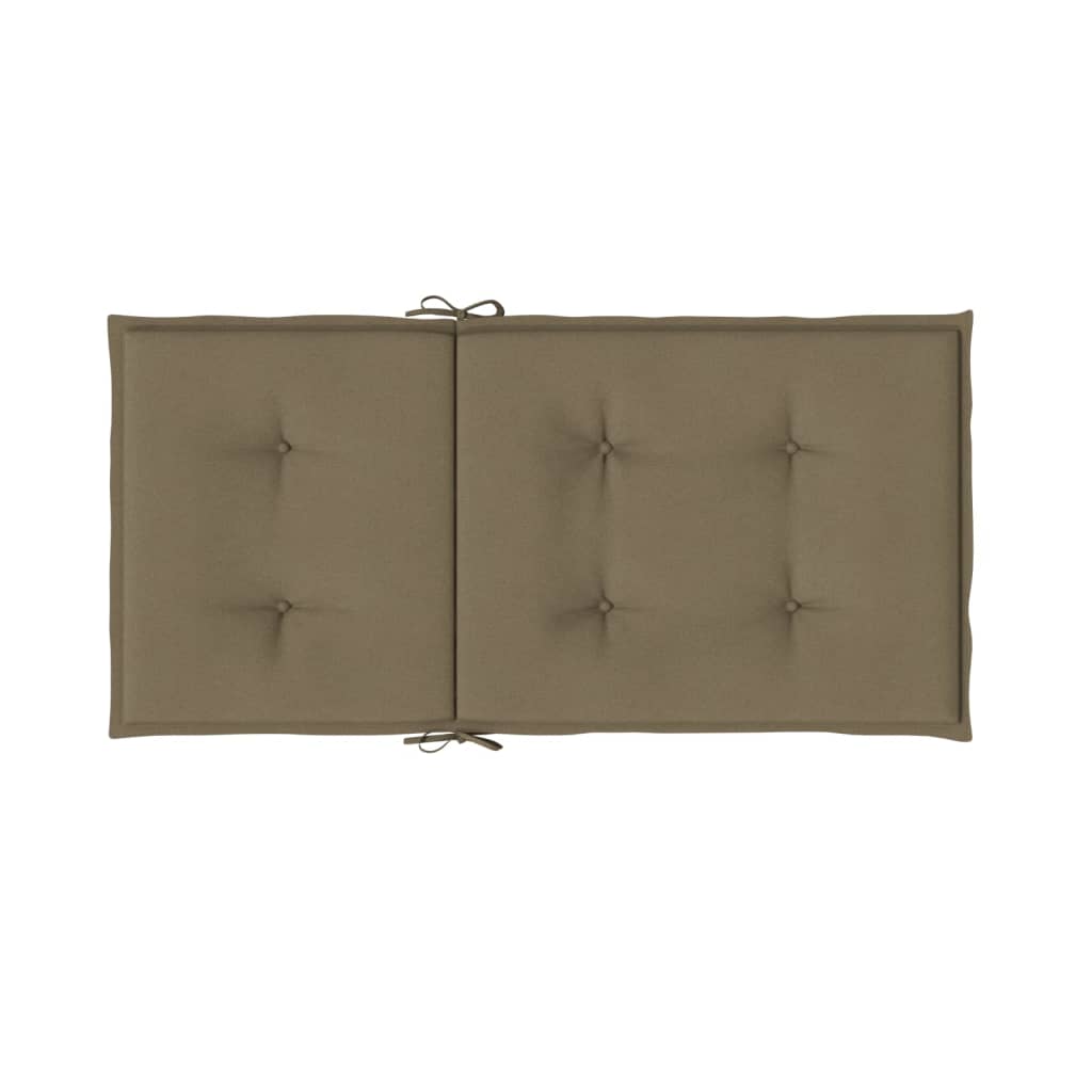 stolehynder med lav ryg 2 stk. 100x50x4 cm stof gråbrun