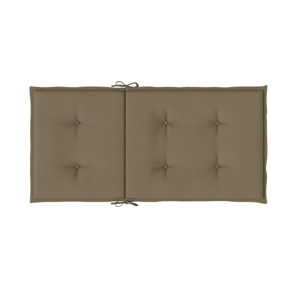 stolehynder med lav ryg 4 stk. 100x50x4 cm stof gråbrun