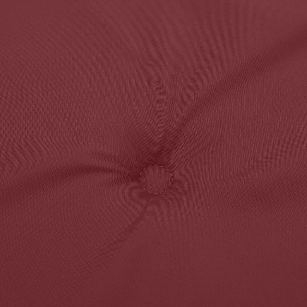 stolehynder med lav ryg 4 stk. 100x50x4 cm stof vinrød