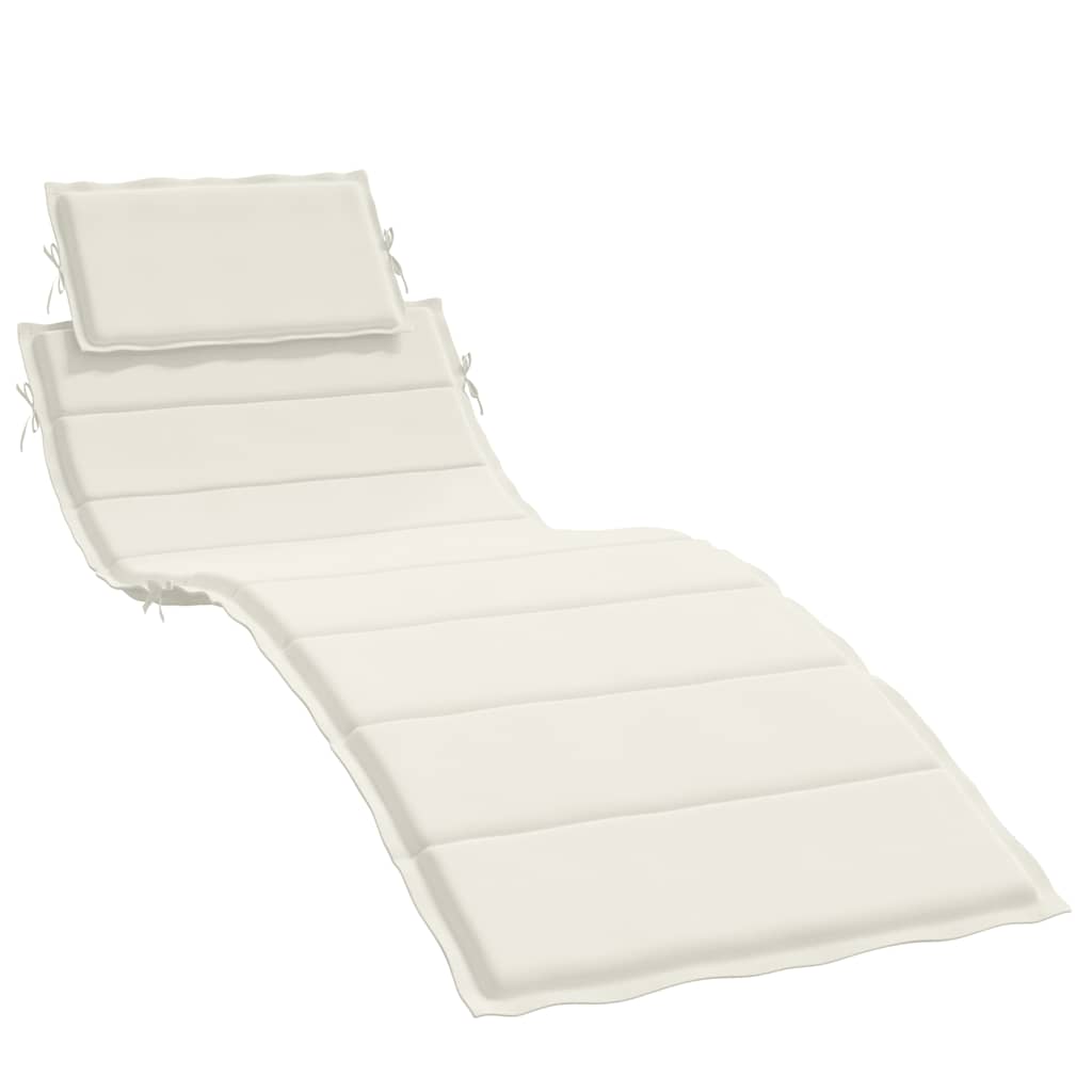hynde til liggestol 186x58x4 cm stof meleret cremefarvet