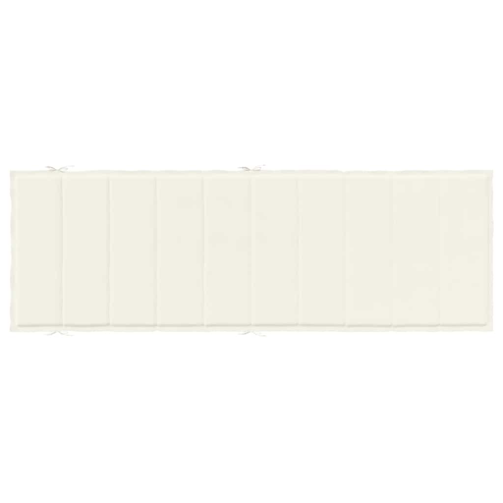 hynde til liggestol 186x58x4 cm stof meleret cremefarvet