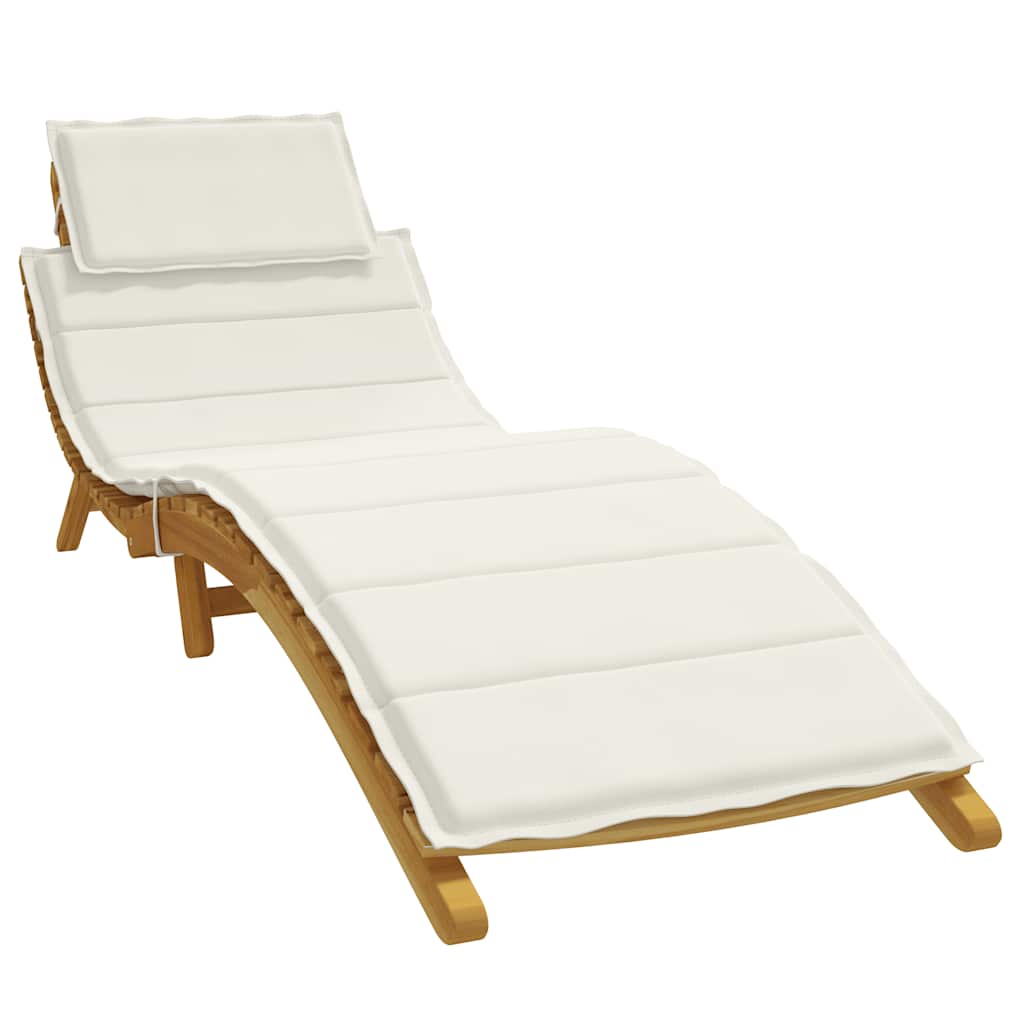 hynde til liggestol 186x58x4 cm stof meleret cremefarvet