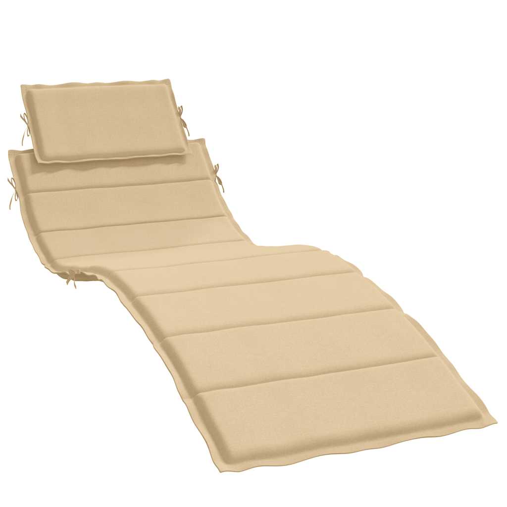 hynde til liggestol 186x58x4 cm stof meleret beige