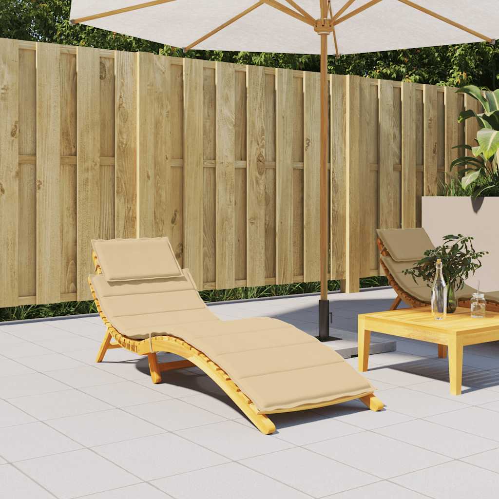 hynde til liggestol 186x58x4 cm stof meleret beige