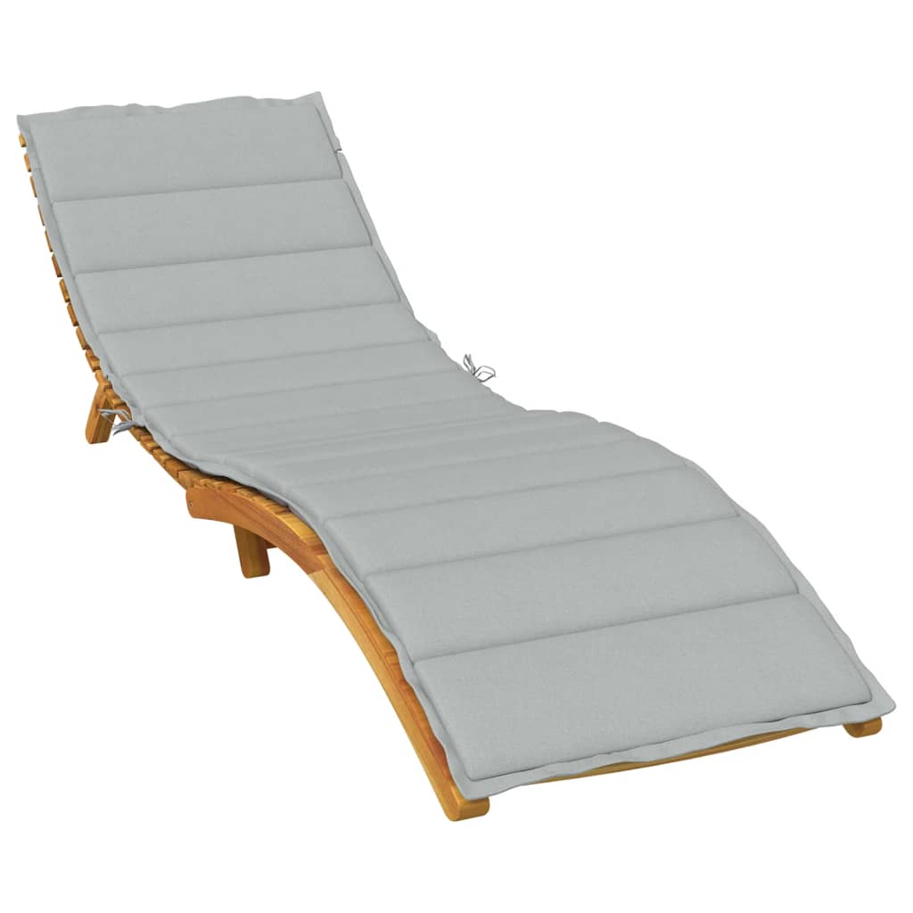 hynde til liggestol 200x60x4 cm stof meleret lysegrå