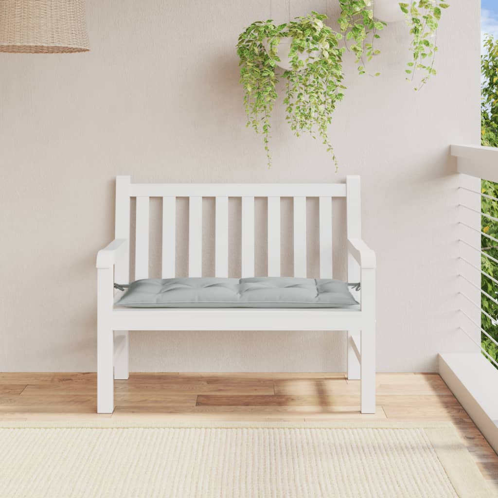 hynde til havebænk 100x50x7 cm stof meleret lysegrå