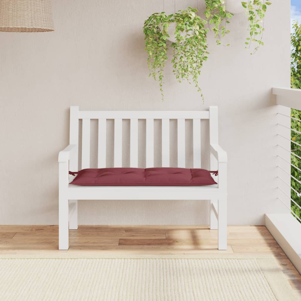 hynde til havebænk 100x50x7 cm stof meleret vinrød
