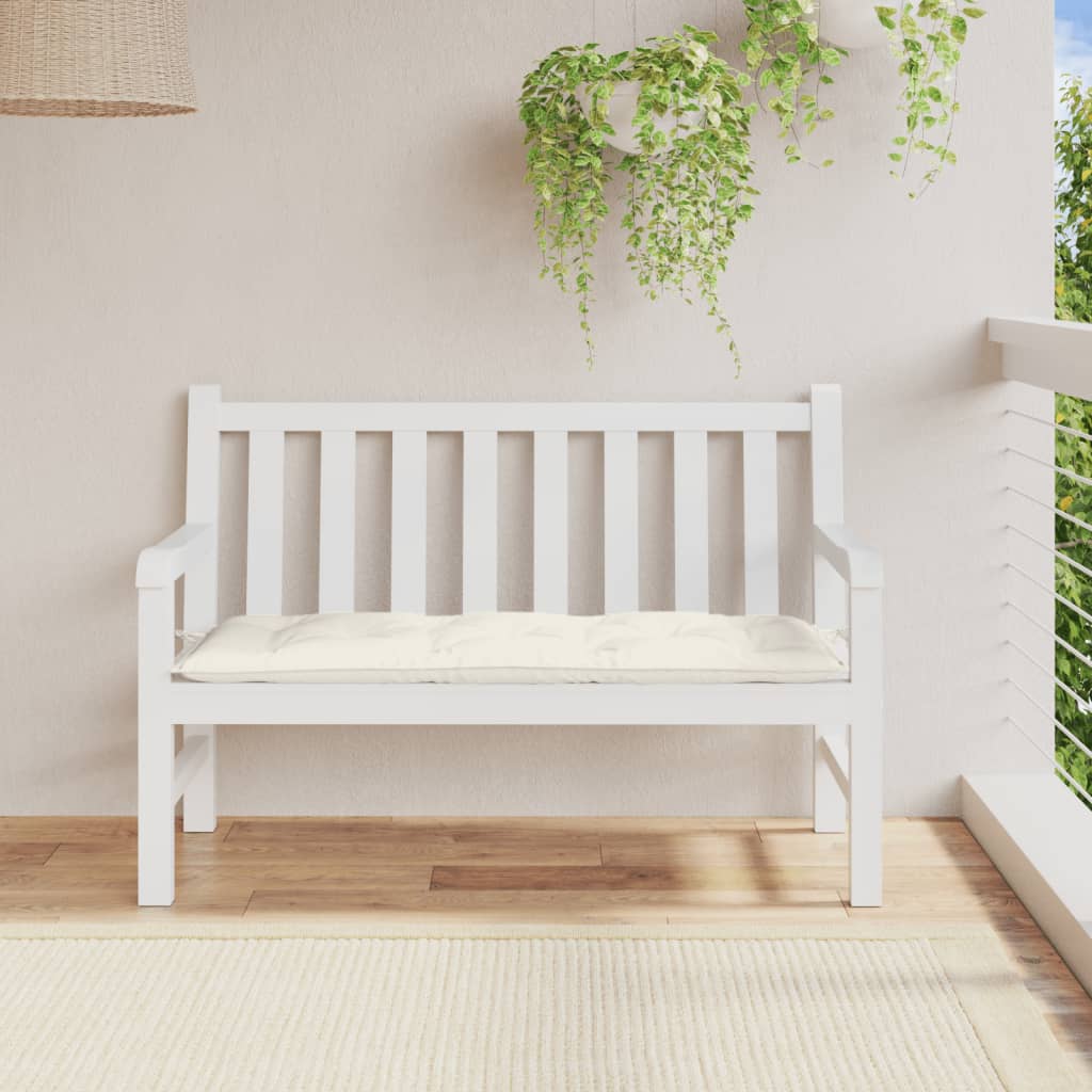 hynde til havebænk 120x50x7 cm stof meleret cremefarvet